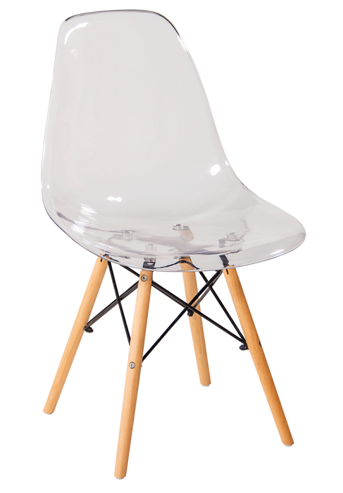 Стул glossy в стиле eames прозрачный